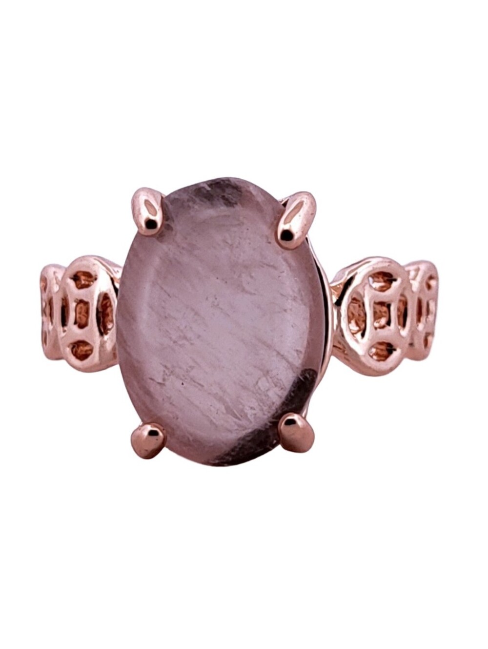 Oval Amethyst Rose Gold Ring, Size 8.5 394